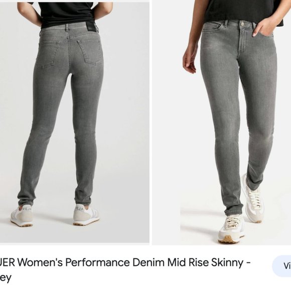 DUER Women's Performance Denim Mid Rise Skinny - Grey - Picture 1 of 4